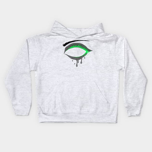 Neon Psychedelic Slime Eye Kids Hoodie by RavenRarities